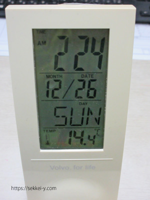 12月26日　吉野聡建築設計室　事務所の気温