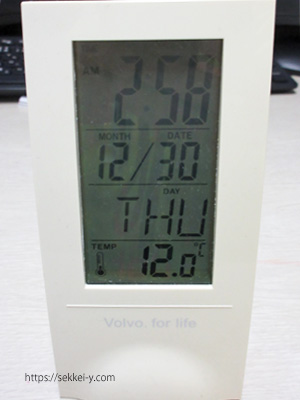 12月30日　吉野聡建築設計室　事務所の気温