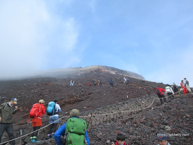 富士山吉田ルート　9合目から山頂