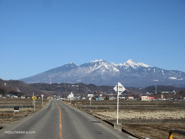 2024年2月　韮崎市から見る八ヶ岳
