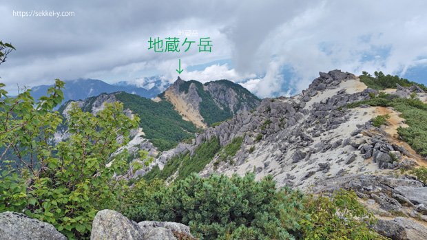 観音岳から見る地蔵岳