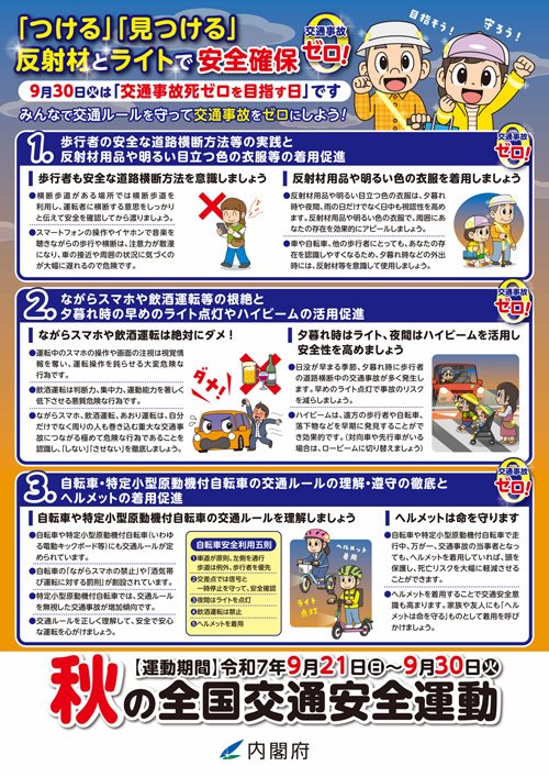 2025年秋の交通安全運動　運動の重点項目