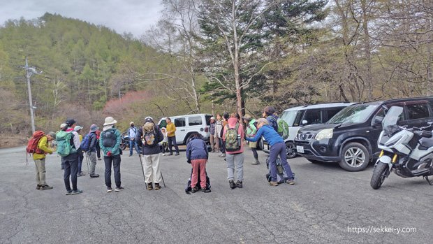 小楢山　山頂パスタ会　スタート