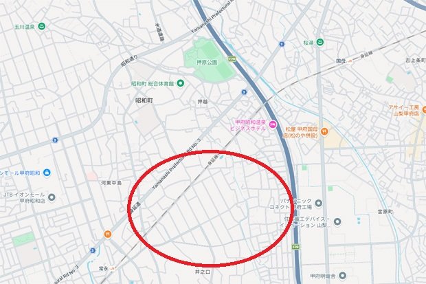 昭和町押越ふれあい公園地図