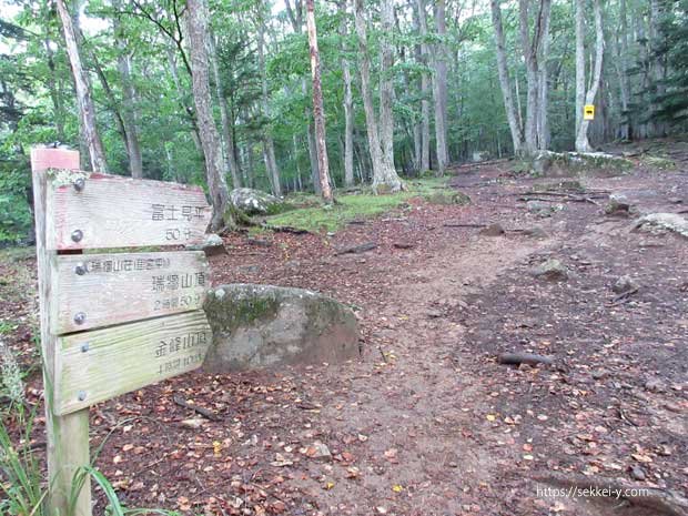 瑞牆山山荘コースの瑞牆山　スタート