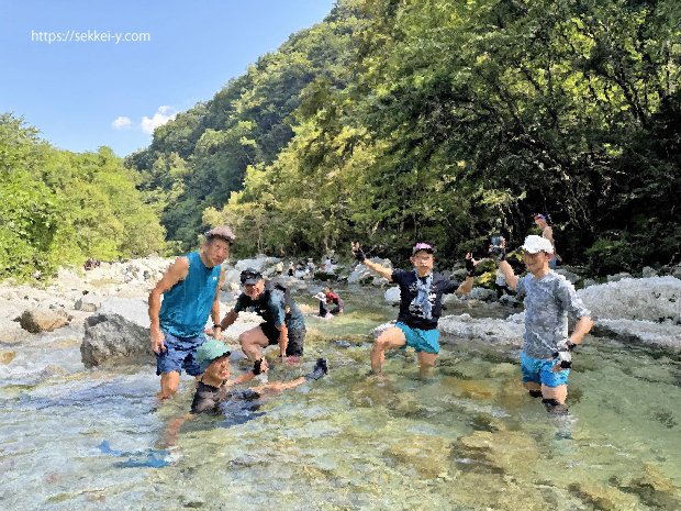 尾白川でも記念写真