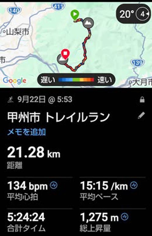 甲州アルプス試走データ