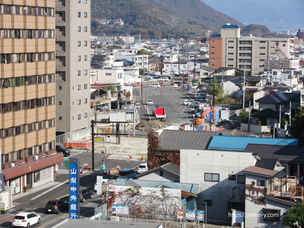 甲府市中心部を通る新規道路