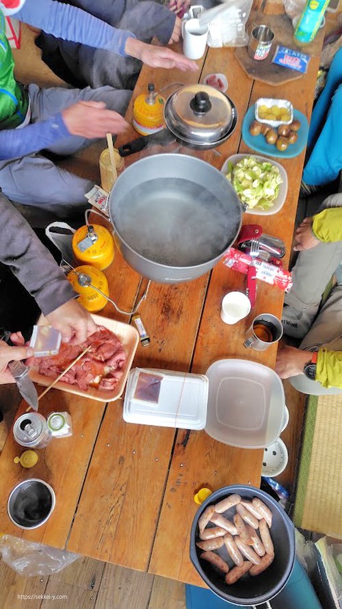 赤岳山荘 自作のランチ