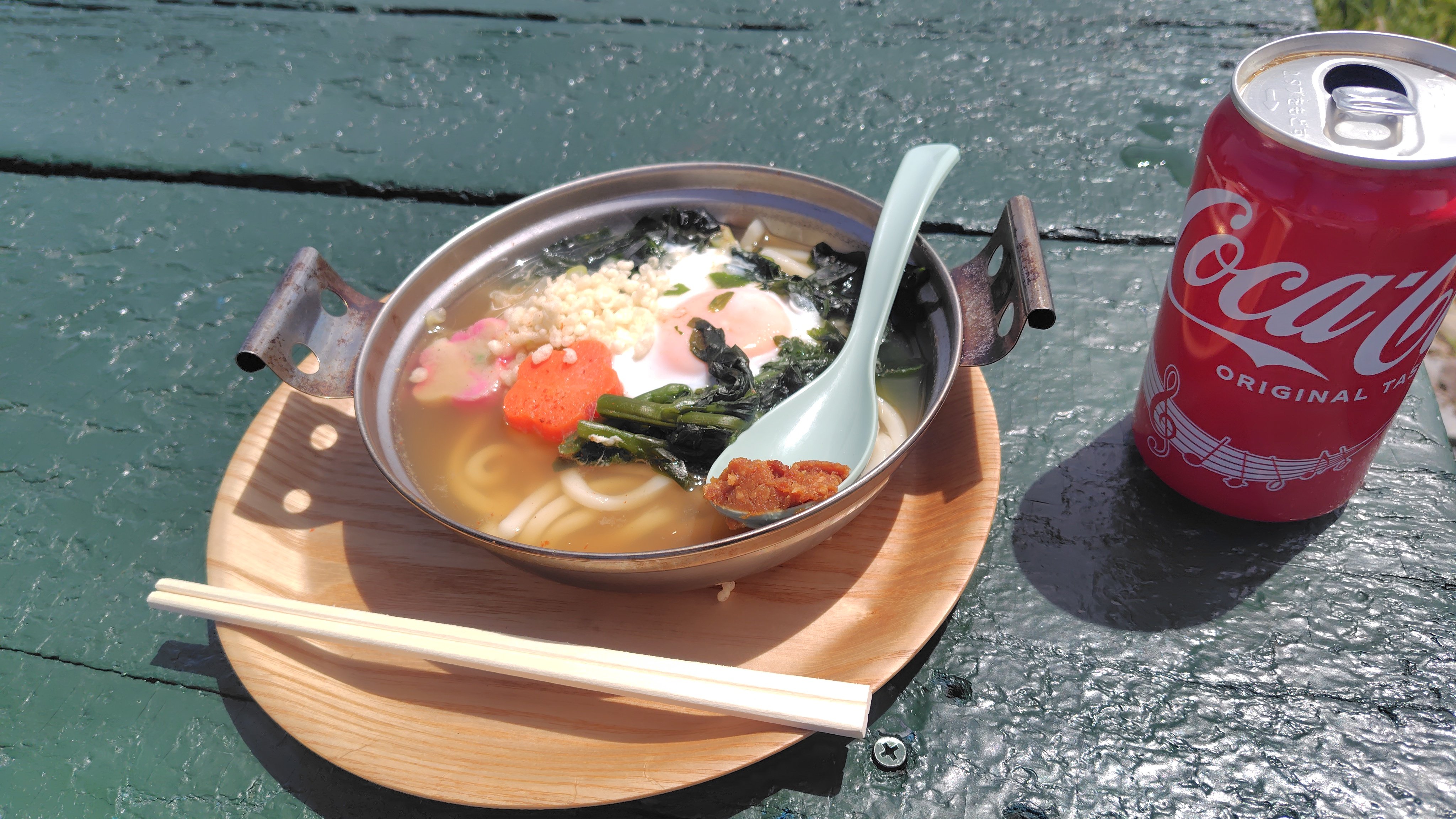 北岳　肩の小屋の食事　鍋焼きうどん