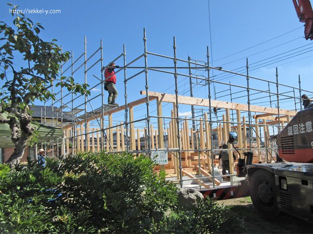 南アルプス市 木造平屋建ての建て方