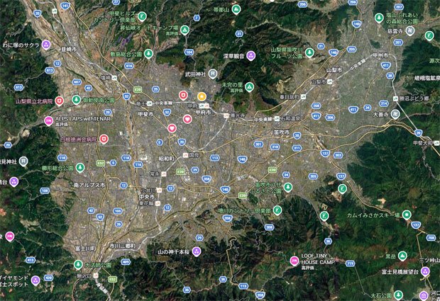 山梨県甲府盆地
