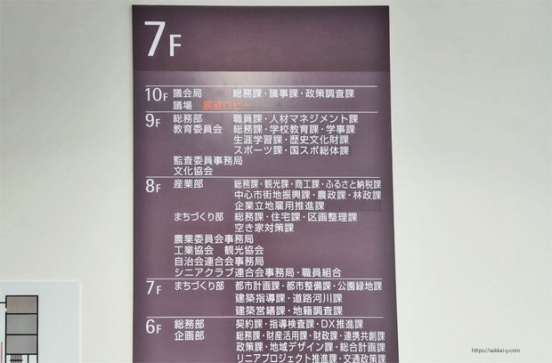 甲府市役所7階　まちづくり部