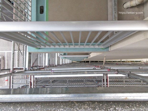 外部足場　高層階からの景色