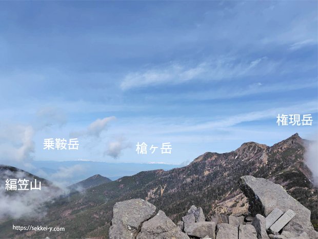 三ツ頭から見る日本百名山