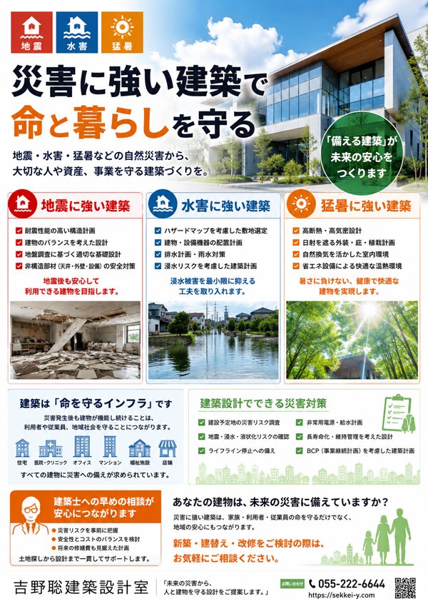 災害に強い建築が必要な時代に