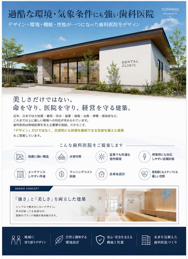 歯科医院建築用1 山梨県甲府市 吉野聡建築設計室 リーフレット