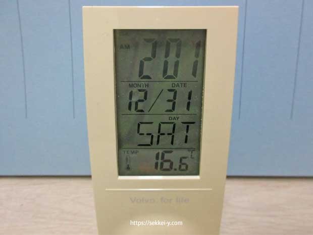 12月31日　吉野聡建築設計室　事務所の室温