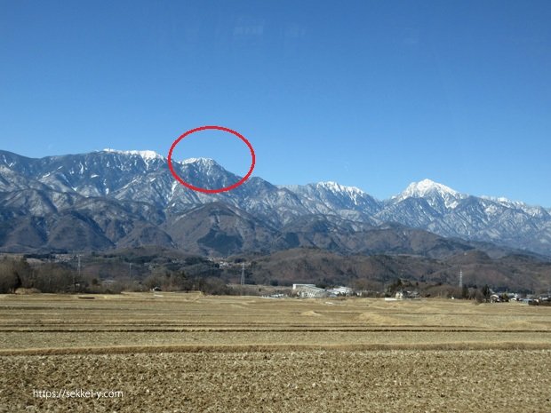 明野から見る鳳凰三山+甲斐駒ヶ岳