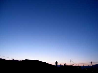 山梨県甲府市　5月の早朝の空