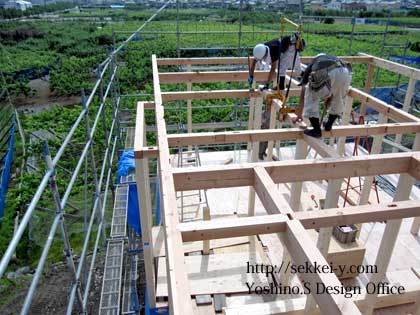 木造軸組工法　建て方