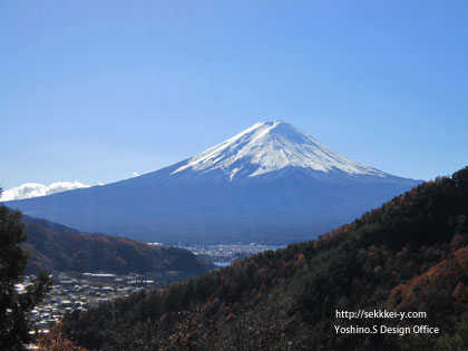 富士河口湖町（御坂峠）から見た富士山