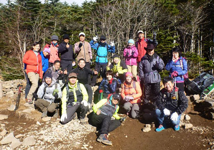 網笠山　山頂パスタ会　記念写真