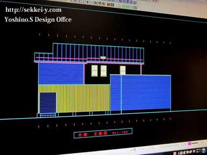 吉野聡建築設計室の立面図